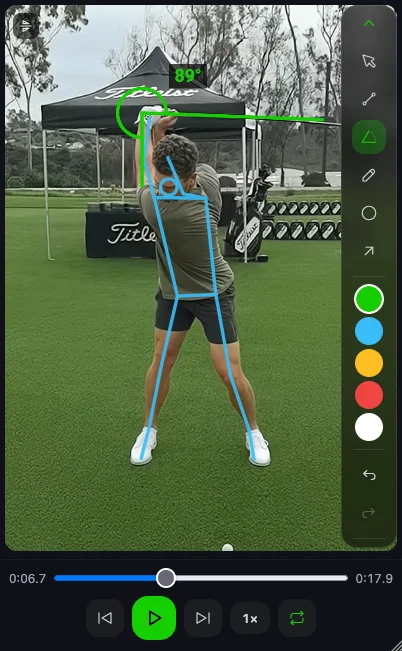Steve video swing analysis screen